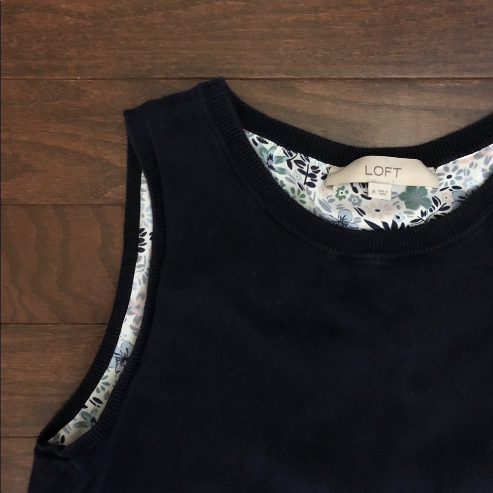Loft mixed media sleeveless top